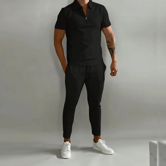 Herren Elegantes Polo Shirt und Hose Set | Stilvoll