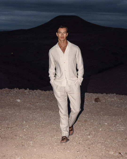 Herren Leichter Zweiteiler | Sommer-Set mit Hemd & Hose
