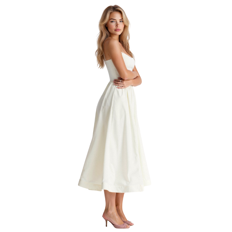 Abendkleid Damen | Spaghettiträger Midi Ausgestellter Rock
