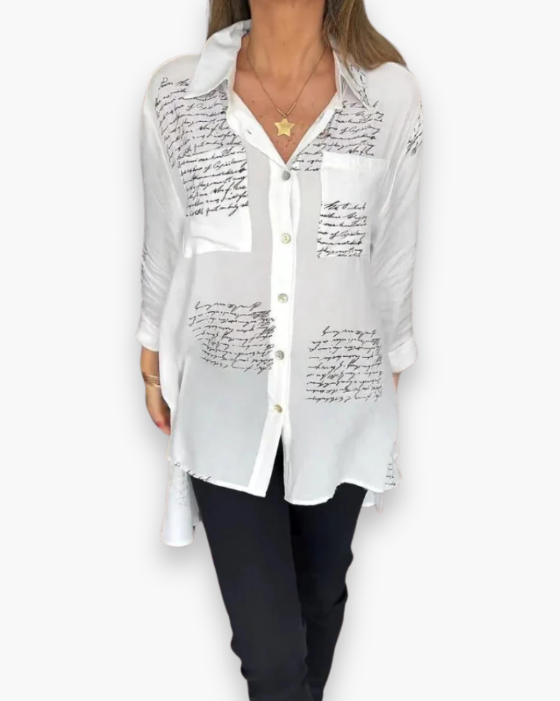 Damen Künstlerisches Button-Up-Shirt | Lässig T-Shirt