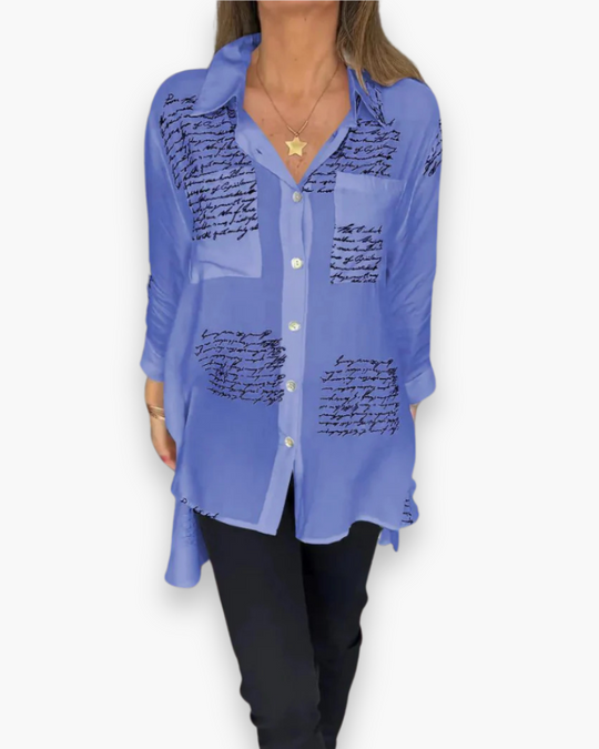 Damen Künstlerisches Button-Up-Shirt | Lässig T-Shirt