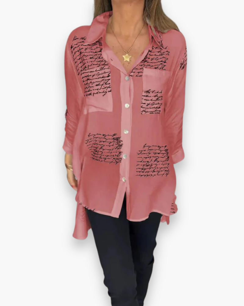 Damen Künstlerisches Button-Up-Shirt | Lässig T-Shirt