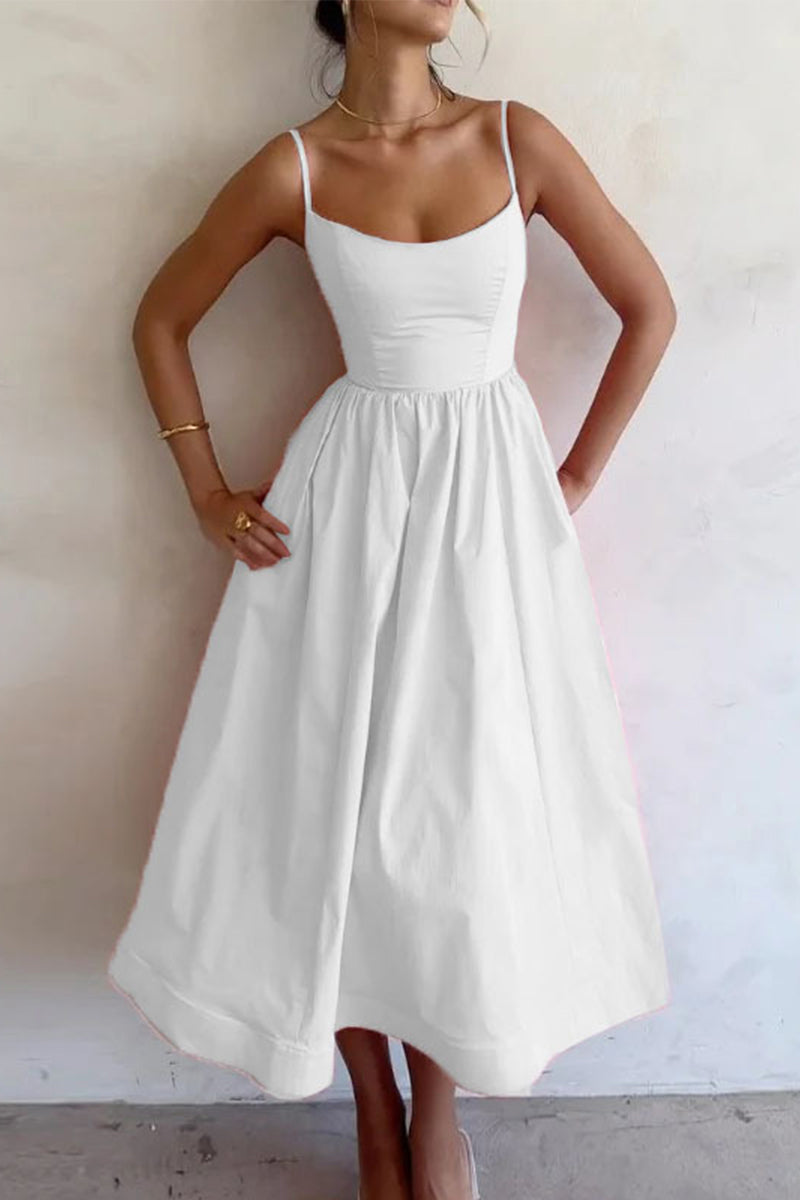 Damen Ballkleid mit Trägern | Midi