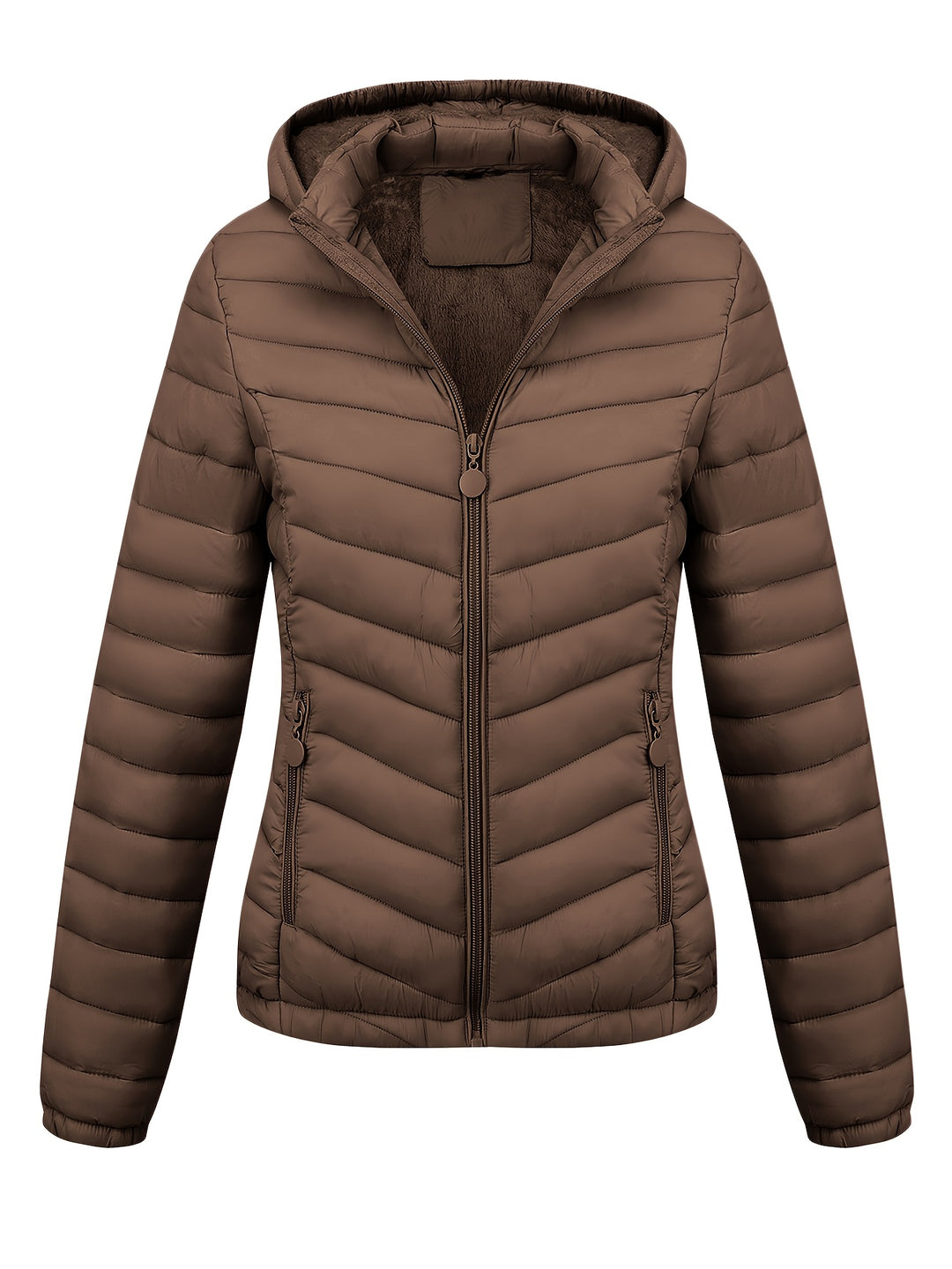 Damen Winterjacke Kapuze | Gesteppt mit Reißverschluss