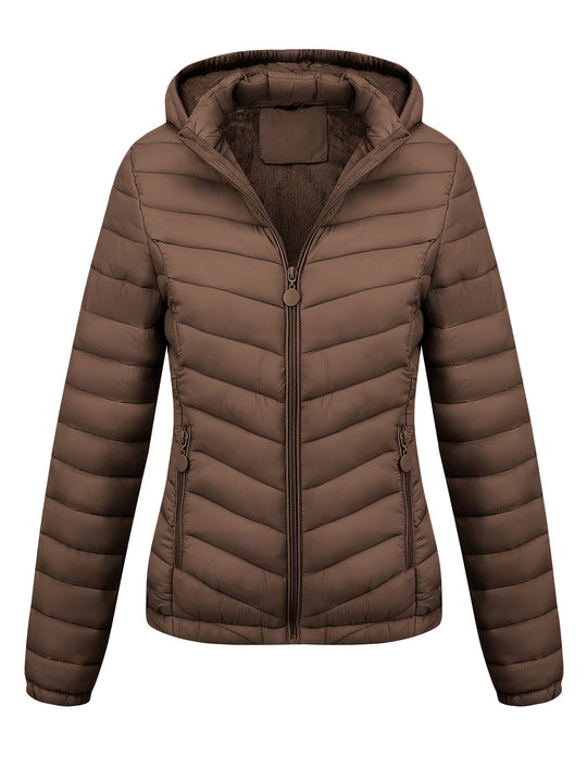 Damen Winterjacke Kapuze | Gesteppt mit Reißverschluss