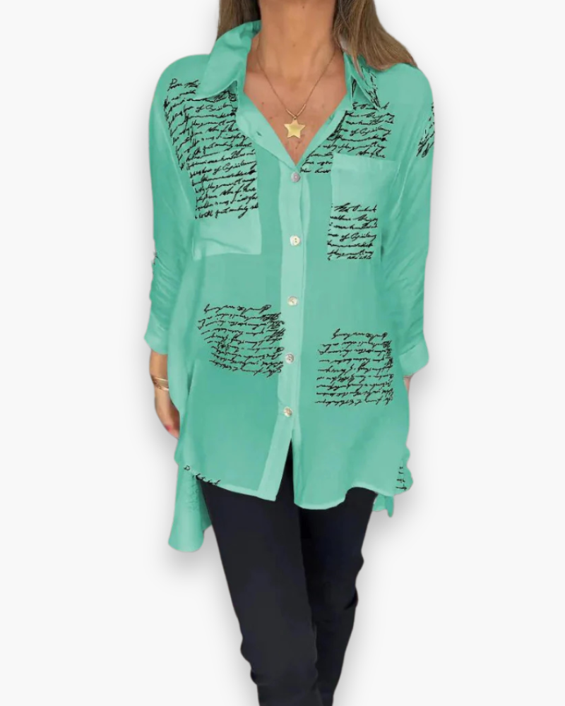 Damen Künstlerisches Button-Up-Shirt | Lässig T-Shirt