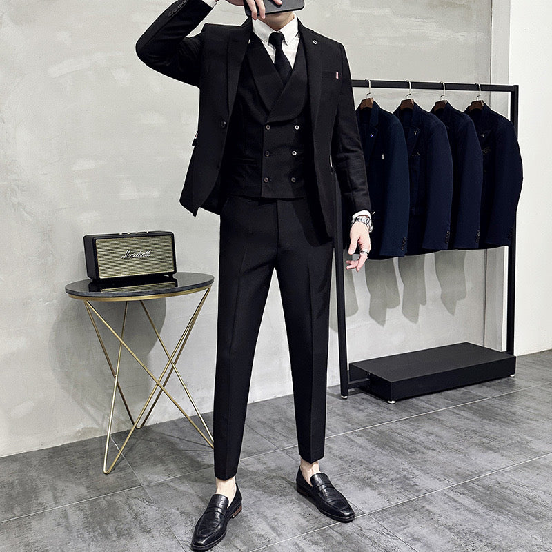 Herren Anzug 3-teilig Slim Fit | Hochzeit Gäste Schmaler Schnit