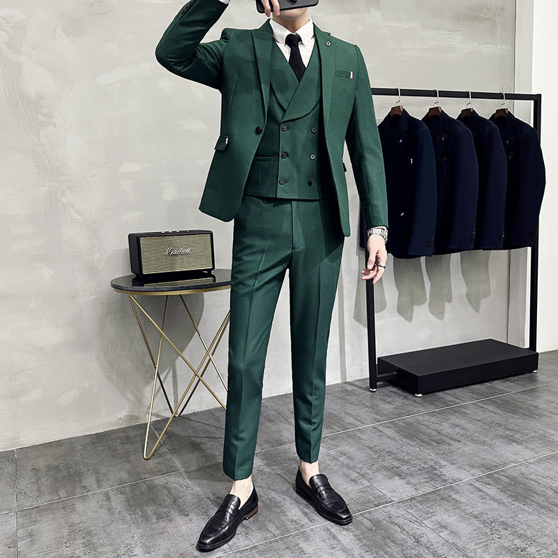 Herren Anzug 3-teilig Slim Fit | Hochzeit Gäste Schmaler Schnit