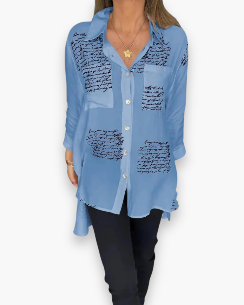 Damen Künstlerisches Button-Up-Shirt | Lässig T-Shirt