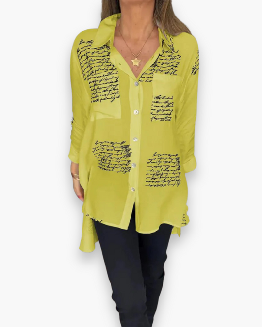 Damen Künstlerisches Button-Up-Shirt | Lässig T-Shirt