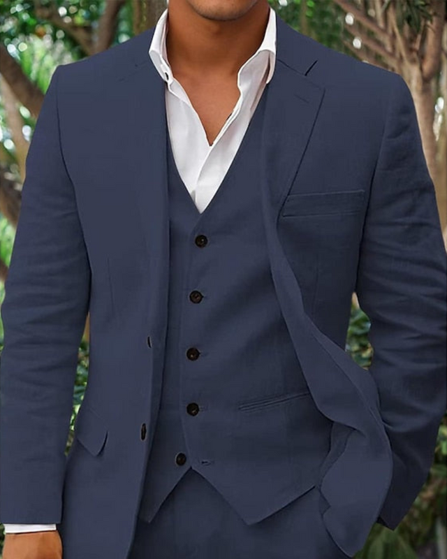 Herren Elegantes Dreiteiliges Anzug Set | Blazer, Weste und Hose für Hochzeiten