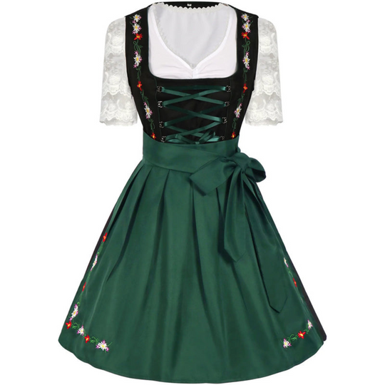 Damen-Oktoberfest-Dirndlkleid | Taillenschleife und Faltenrock im A-Linien-Schnitt