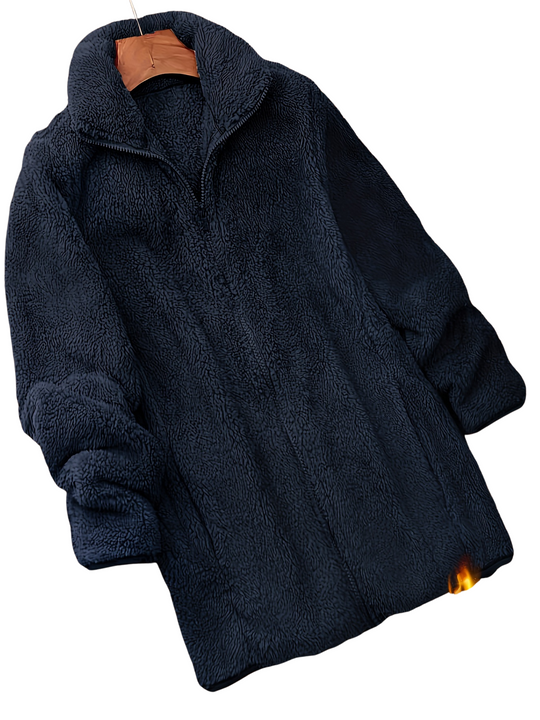 Winterjacke Damen Teddy Style | Mit Stehkragen und Reißverschluss