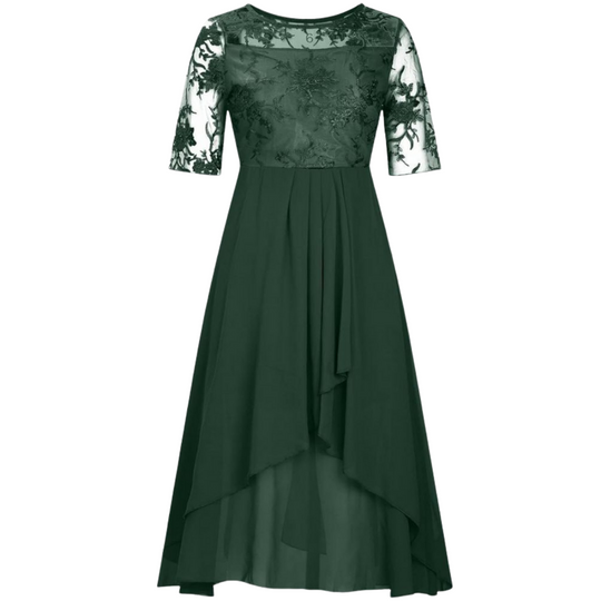Abendkleid Damen | Kurze Ärmel Midi Mit Musteroptik