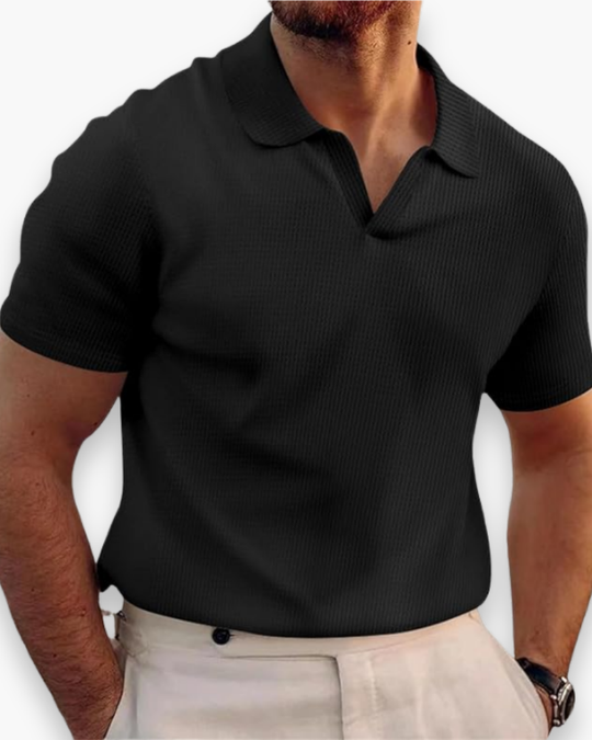 Herren Kurzarm-Polo | V-Kragen Lässig Basic