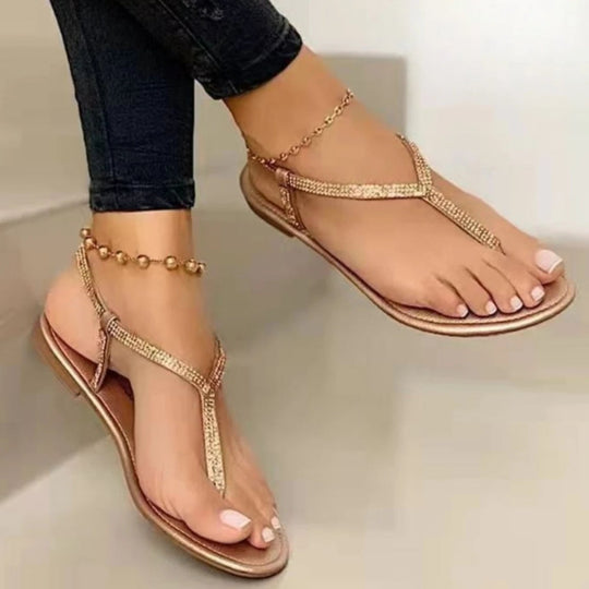 Glimmer - Kristall-Slingback-Sandalen