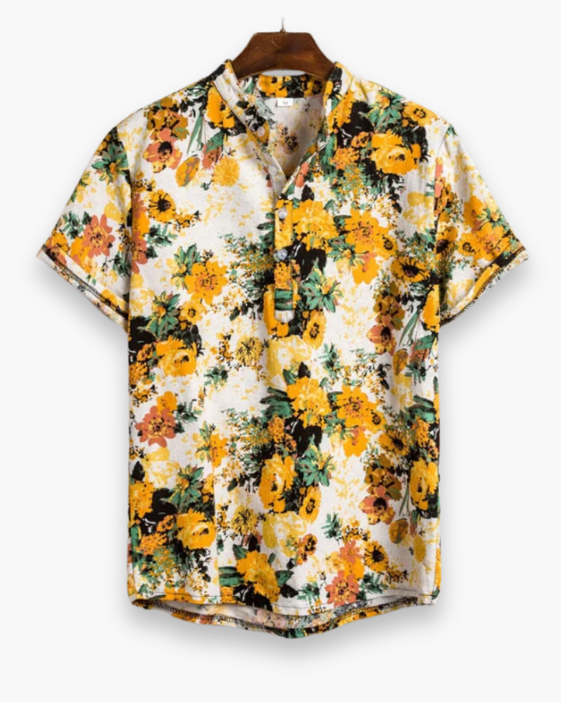 Herren Stilvolles Sommer Hemd | Elegantes Blumenmuster