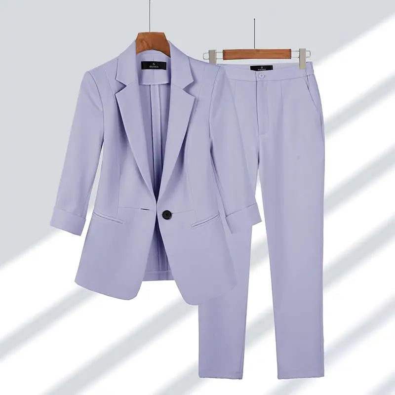 Damen Blazer Set mit Hose | Hüftlang
