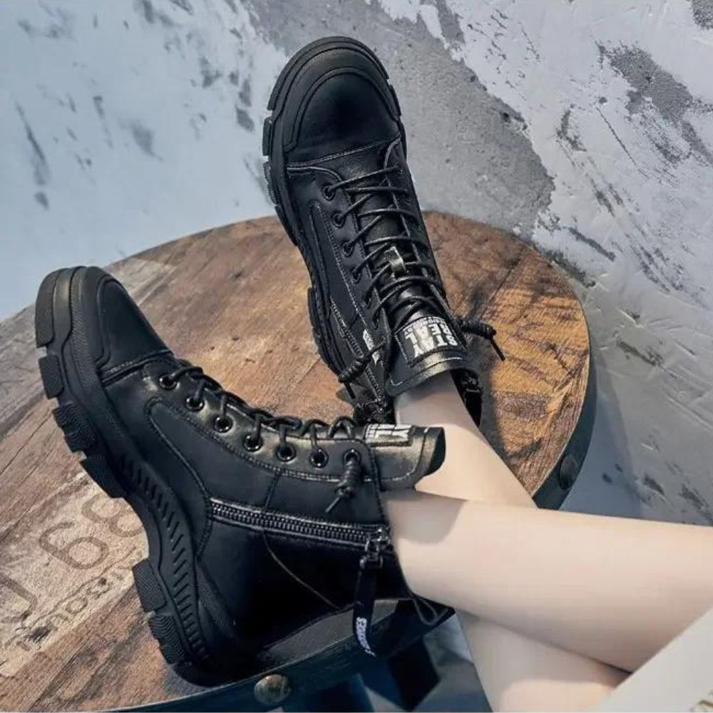 Margot - Elegante Hohe Sneaker-Stiefel Mit Reißverschluss