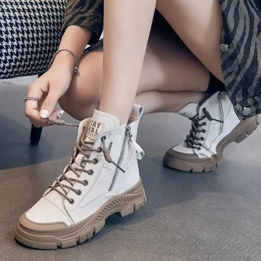 Margot - Elegante Hohe Sneaker-Stiefel Mit Reißverschluss