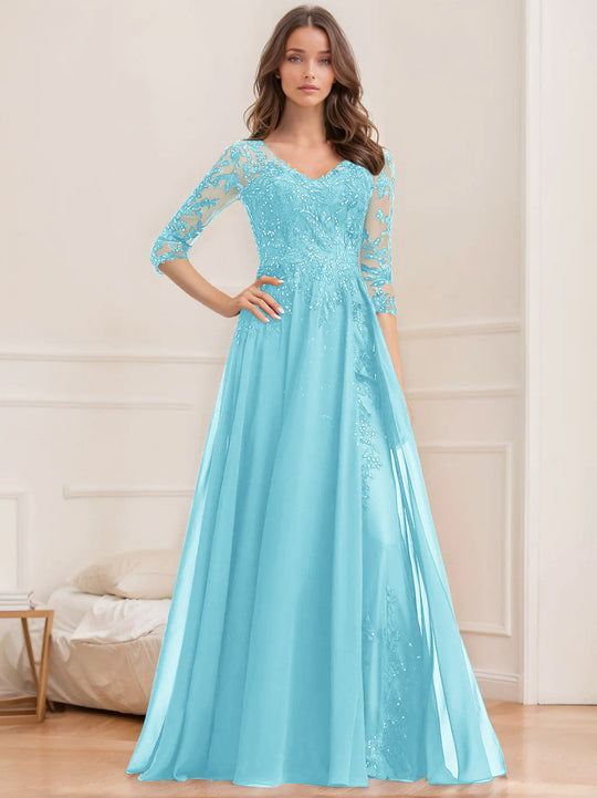 Damen Elegantes A-Linien Paillettenkleid | Bodenlang