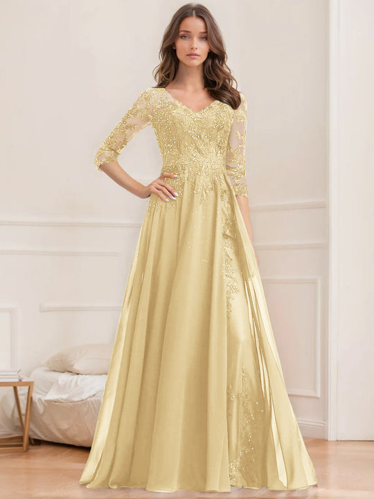 Damen Elegantes A-Linien Paillettenkleid | Bodenlang
