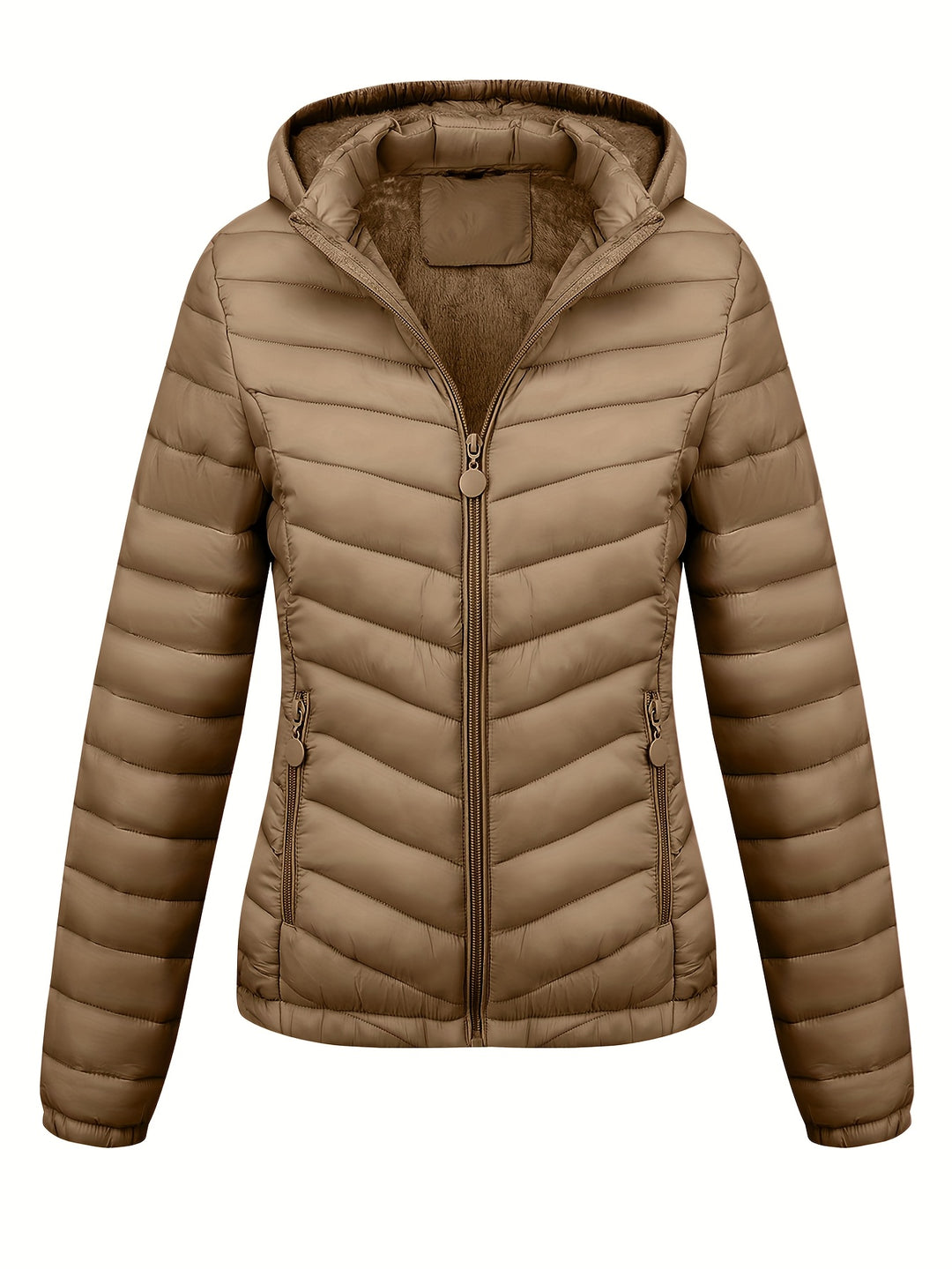 Damen Winterjacke Kapuze | Gesteppt mit Reißverschluss