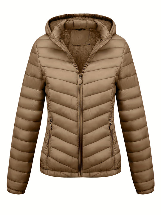 Damen Winterjacke Kapuze | Gesteppt mit Reißverschluss
