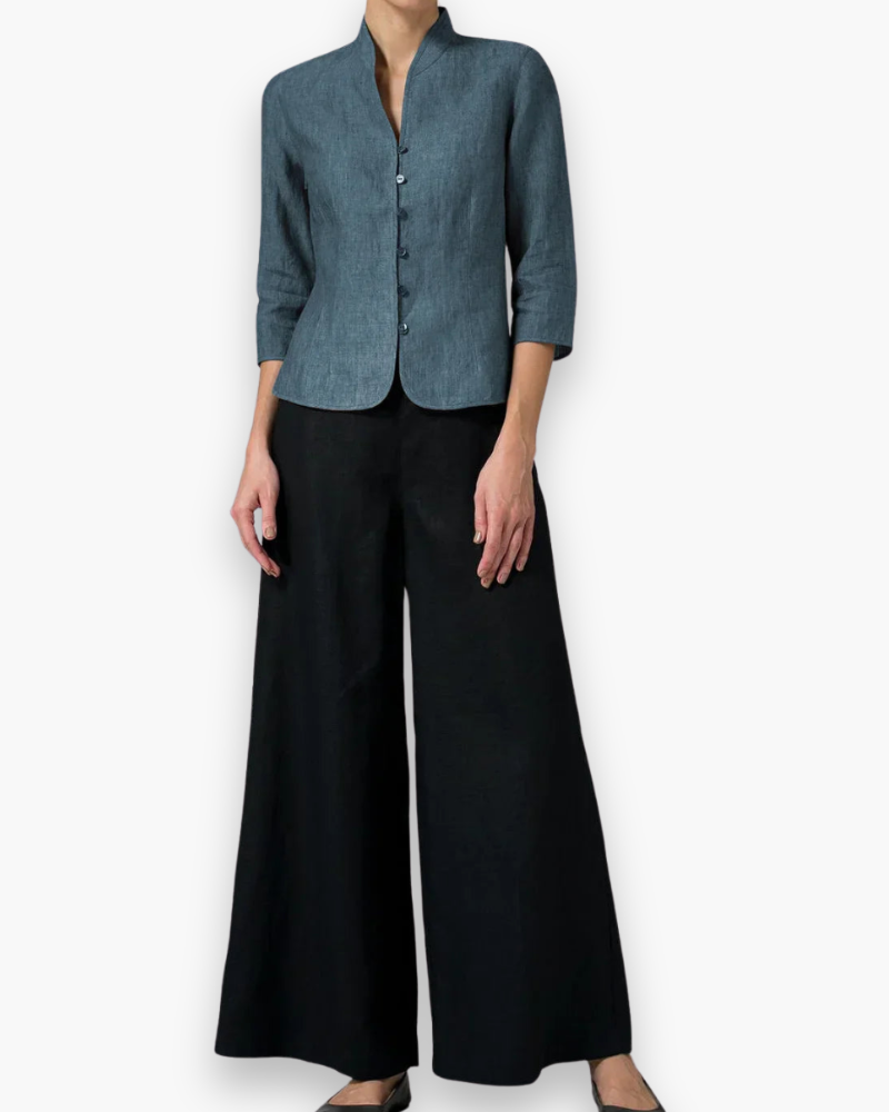Damen Elegante Bluse mit Stehkragen | Vielseitig