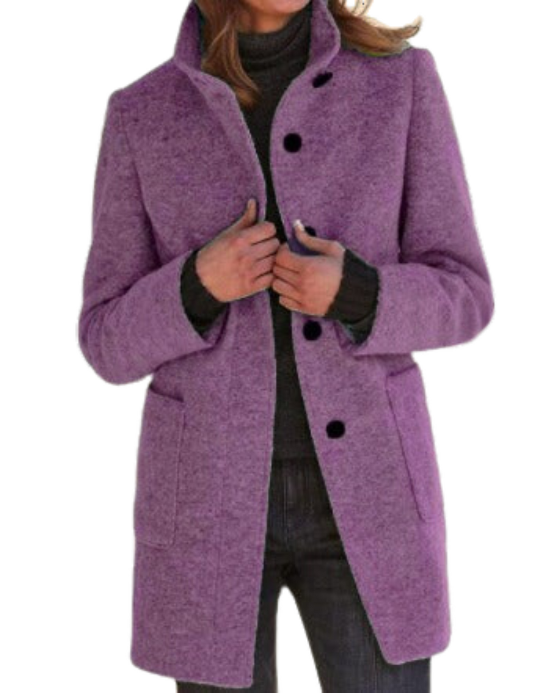 Winterjacke Damen Wintermantel | Mit Knopfleiste und Taschen