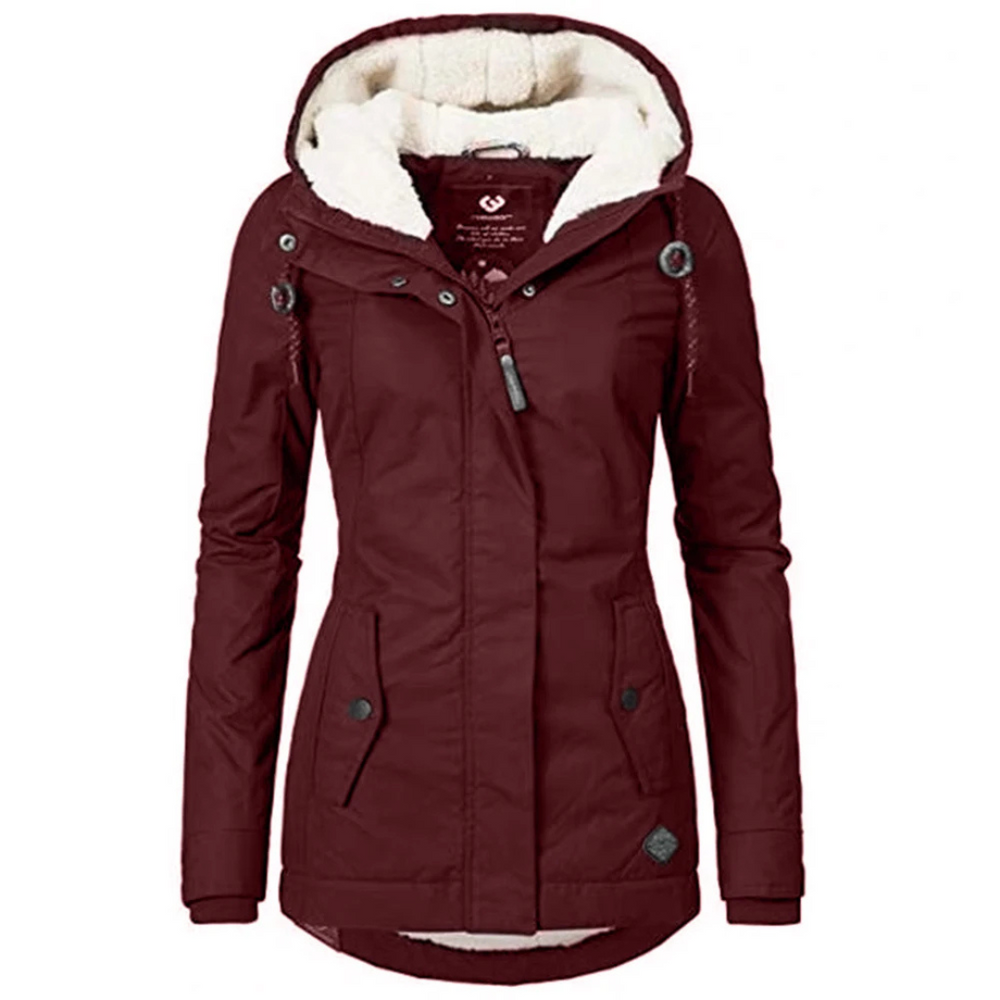 Winterjacke Damen Kapuze | Mit Reißverschluss