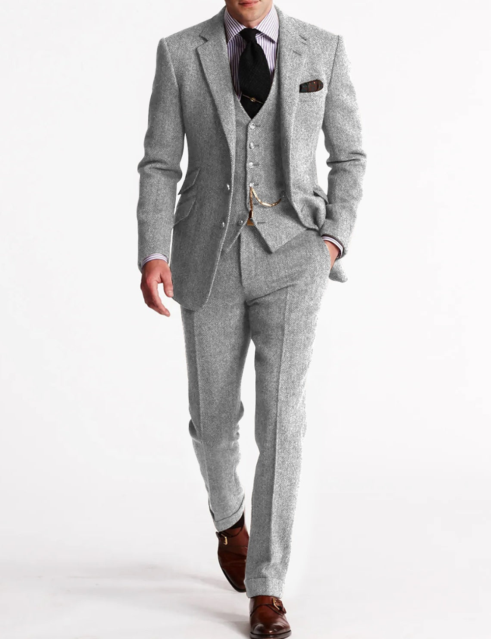 Herren 3-teilig Slim Fit Anzug | Hochzeitsgäste Anlass