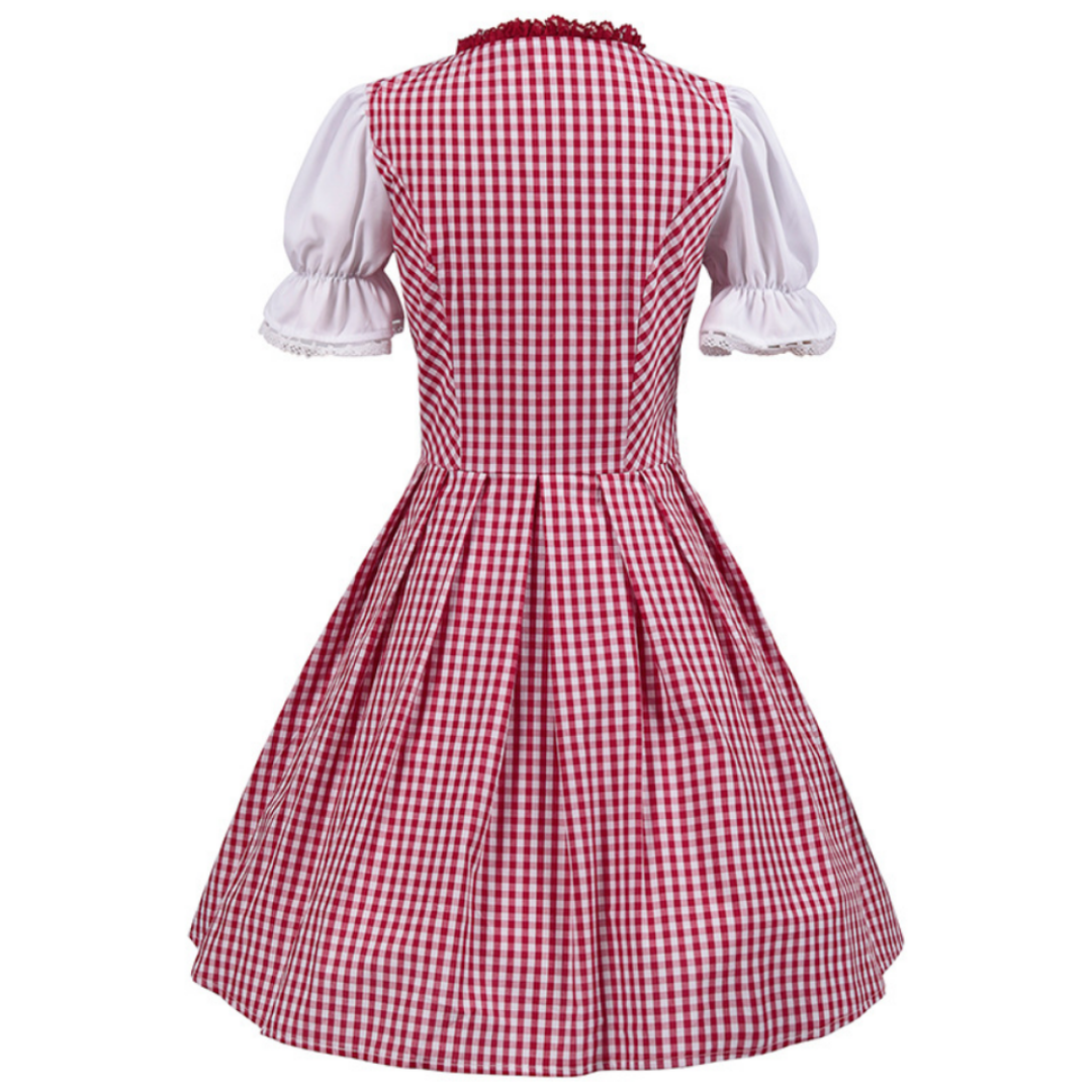 Damen Traditionelles Kariertes Dirndlkleid | Mini