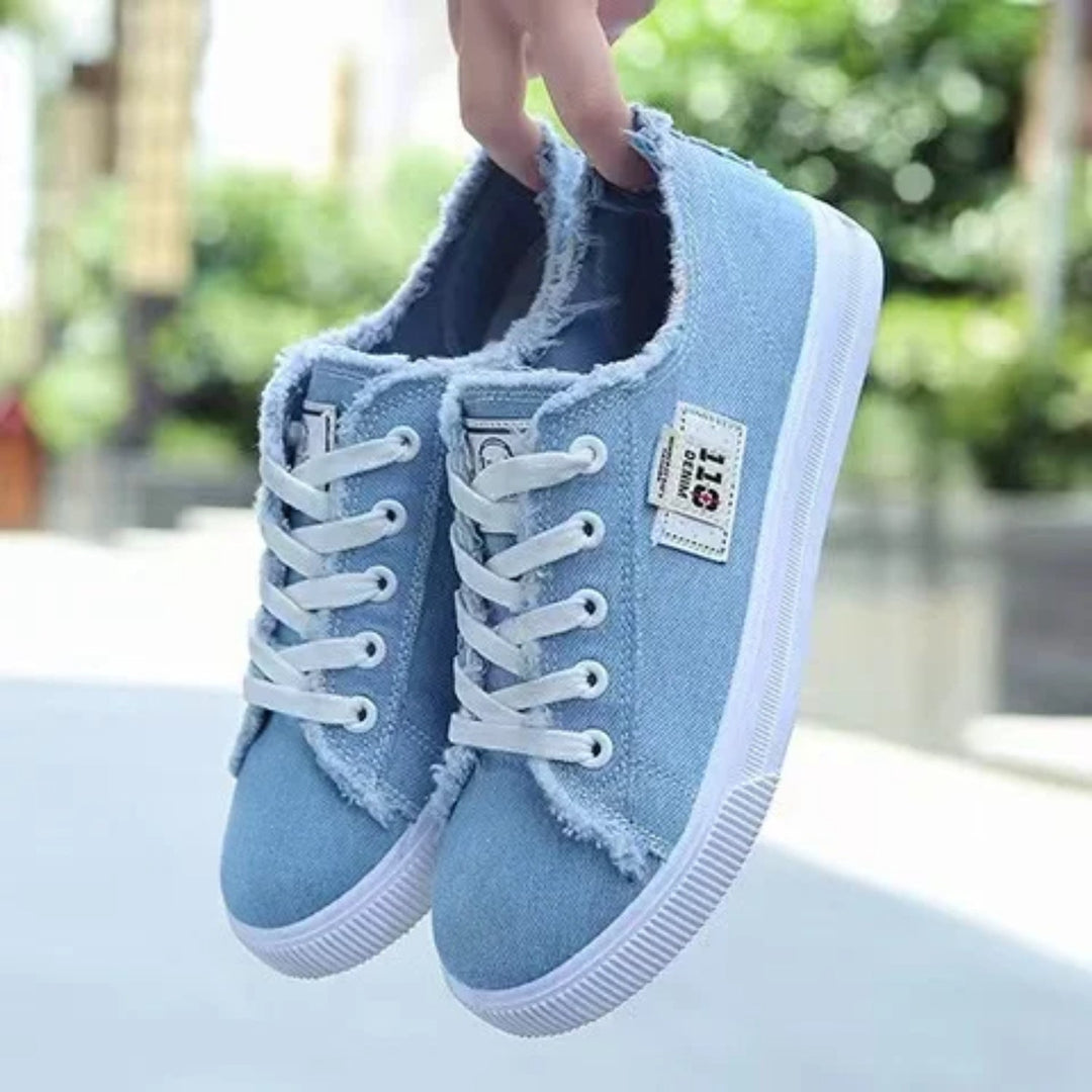 Ripped - Zerrissene Denim Canvas Schuhe