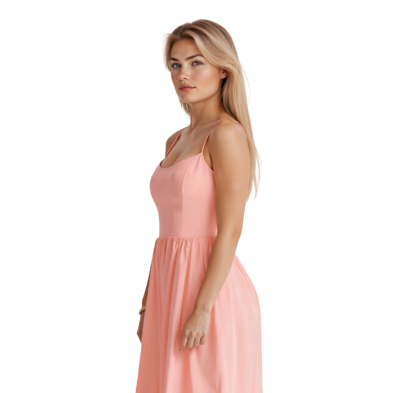 Abendkleid Damen | Spaghettiträger Midi Ausgestellter Rock