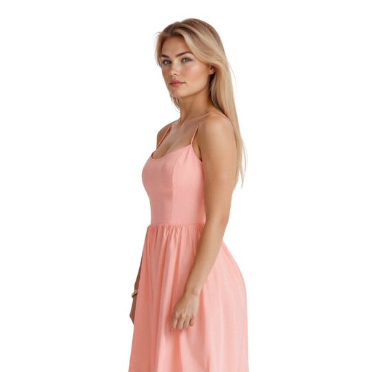 Abendkleid Damen | Spaghettiträger Midi Ausgestellter Rock