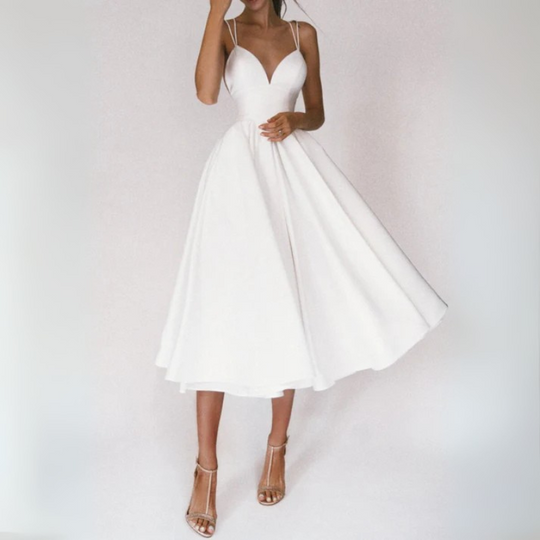 Damen Ballkleid Mit Spaghettiträgern Und Tailliertem Schnitt | Midi