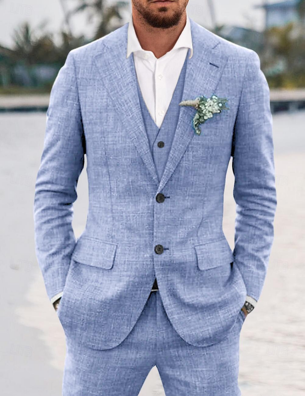 Herren Anzug 3-teilig Slim Fit | Hochzeit Gäste Moderner Klassischer Look