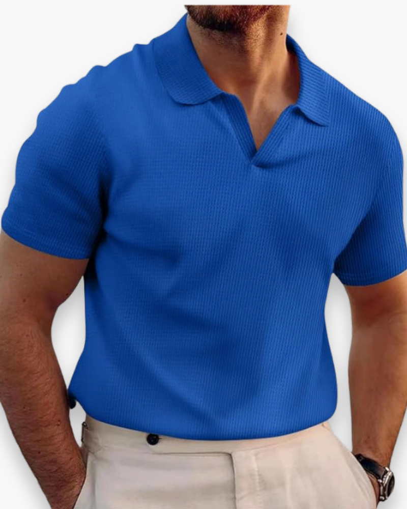 Herren Kurzarm-Polo | V-Kragen Lässig Basic