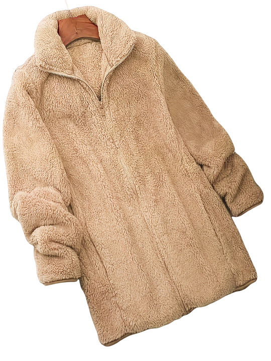 Winterjacke Damen Teddy Style | Mit Stehkragen und Reißverschluss