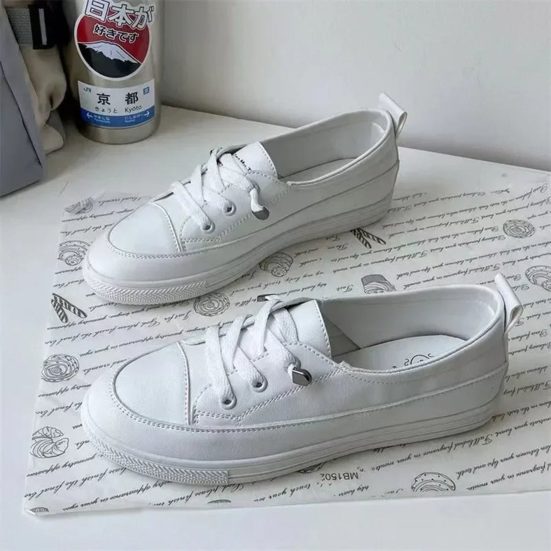 Classic - Weiße Schnür-Canvas Schuhe