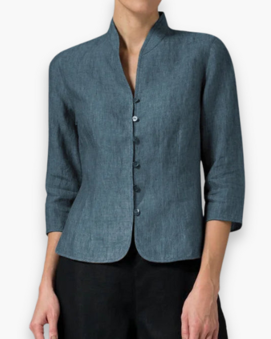 Damen Elegante Bluse mit Stehkragen | Vielseitig