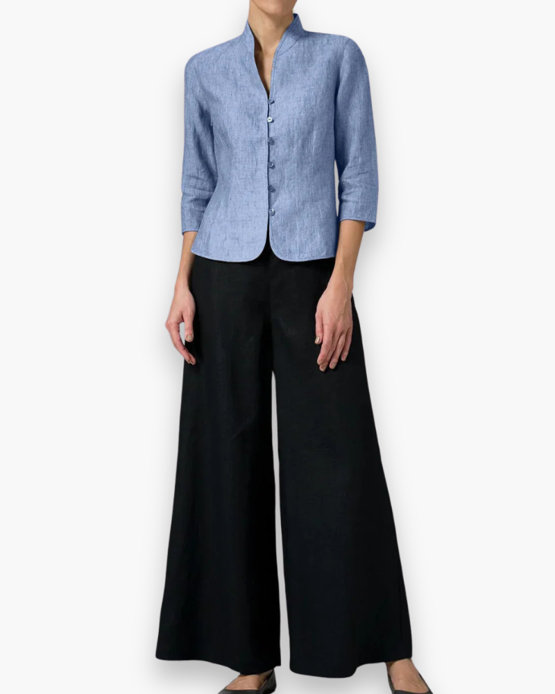 Damen Elegante Bluse mit Stehkragen | Vielseitig