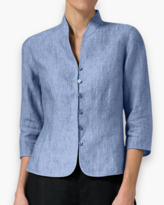 Damen Elegante Bluse mit Stehkragen | Vielseitig