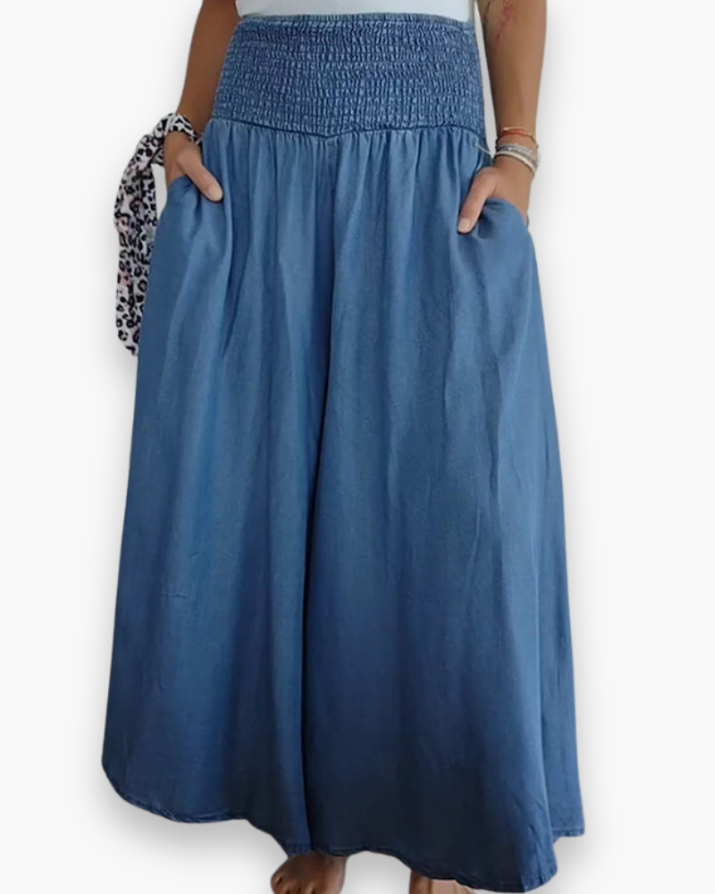 Damen Elegante Weitbein-Hose | Hohe Taille