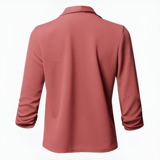 Damen Offener Blazer mit 3/4 Ärmeln | Wasserfallkragen