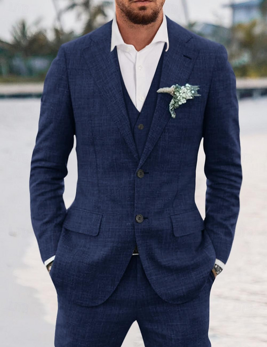 Herren Anzug 3-teilig Slim Fit | Hochzeit Gäste Moderner Klassischer Look