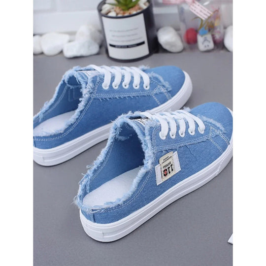 Ripped - Zerrissene Denim Canvas Schuhe