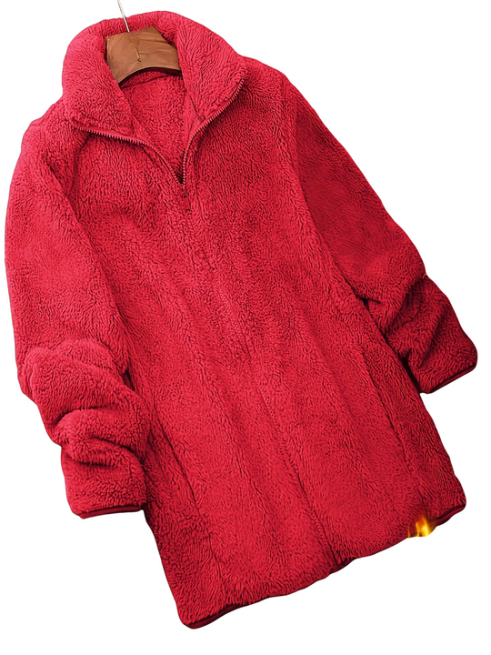 Winterjacke Damen Teddy Style | Mit Stehkragen und Reißverschluss