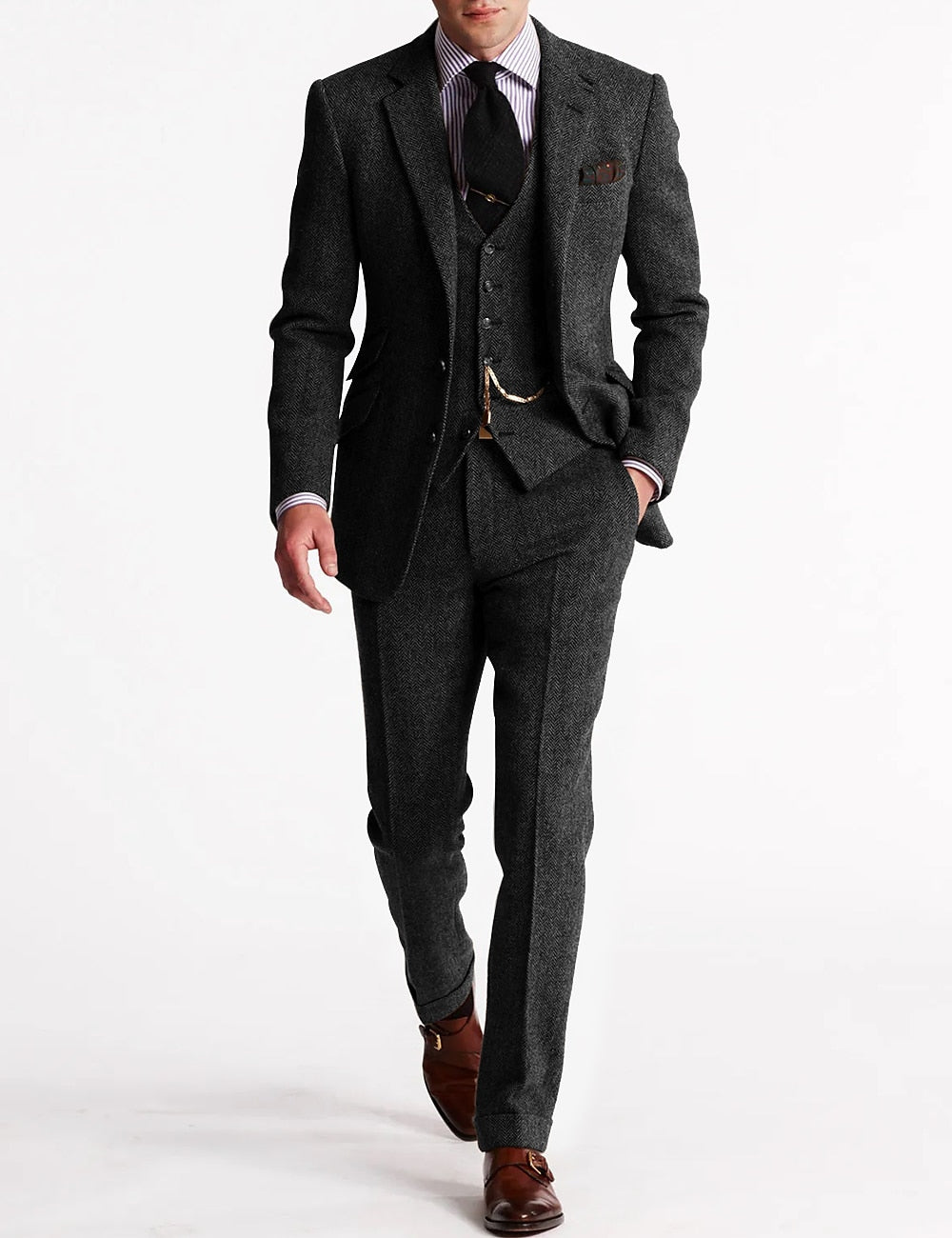 Herren 3-teilig Slim Fit Anzug | Hochzeitsgäste Anlass